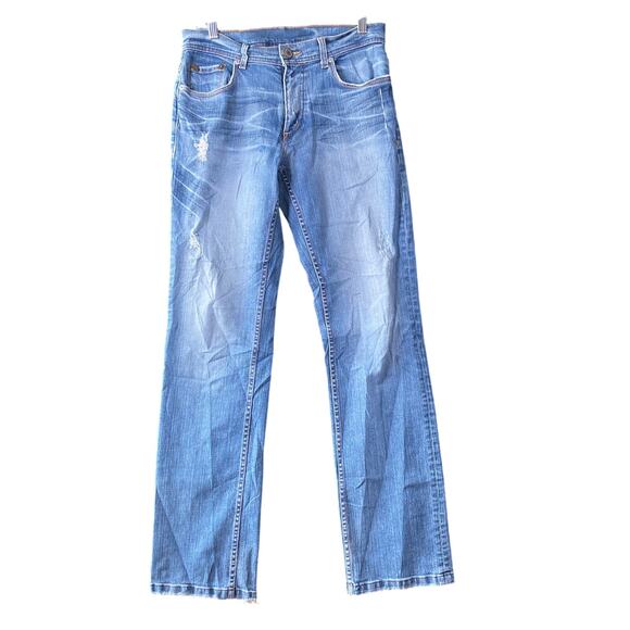 Armani Exchange Other - Armani Exchange Mens Jeans Blue Denim Straight Distressed Stretch 32 Long